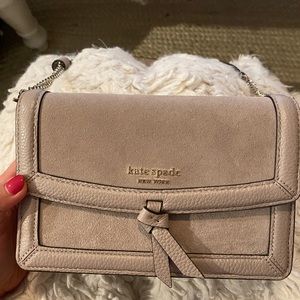 Kade Spade Knott Leather Suede Flap Crossbody